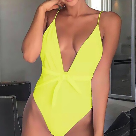 Yellow One Piece Swimsuit - Picture 2 of 3
